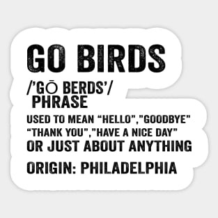 Go Birds Definition - Text Style Black Font Sticker